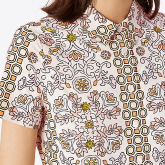 Tory Burch Short Sleeve Shirt Dress Size 2 - Picture 3 of 13